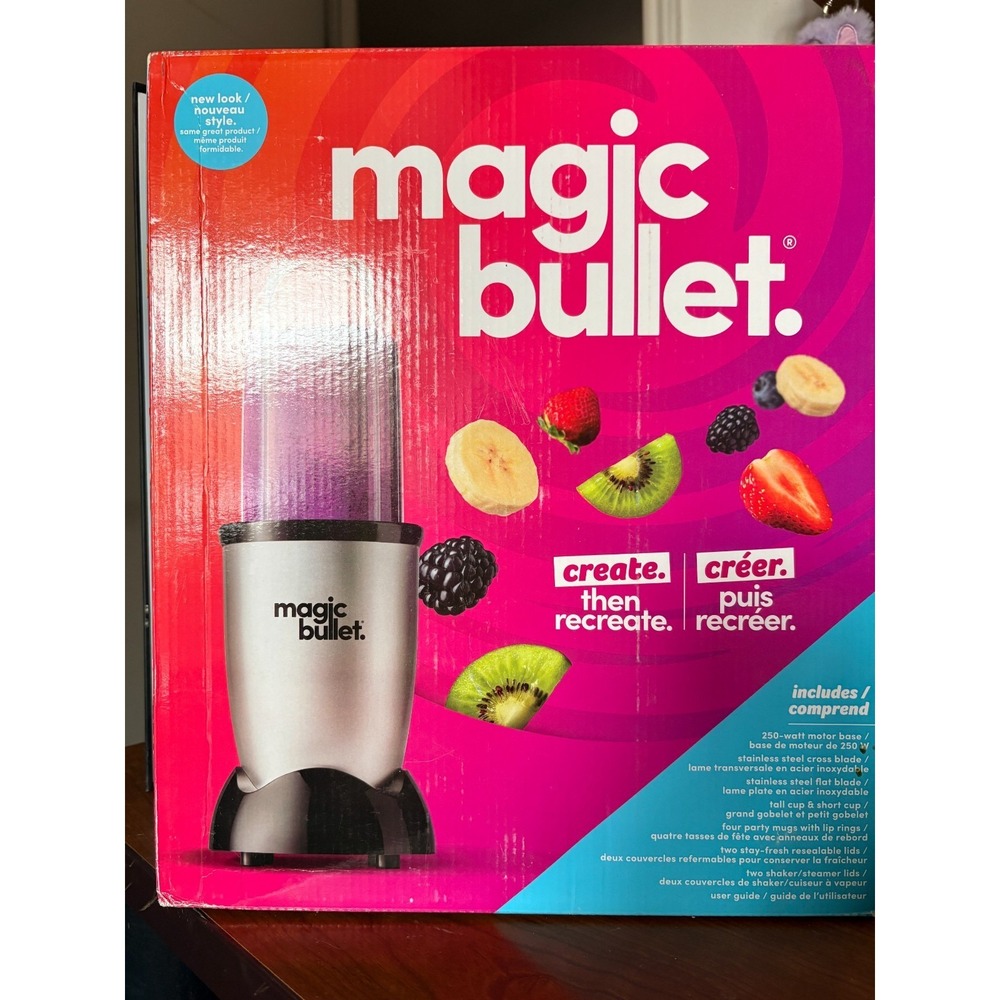 MAGIC BULLET Silver-NEW IN BOX 7 PICE SET